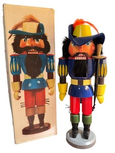 lot 84B image: D - Vintage Erzgebirge Blue Buccaneer Nutcracker with Original Box