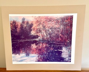 lot 86A image: LLO - Richard Thompson Signed Limited Edition Print Autumn Lake Scene