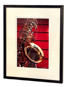 lot 90 image: LR - David Matthew Signed Framed Saxophone Photograph