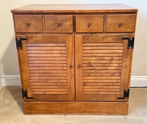 lot 103 image: D - Ethan Allen American Traditional Solid Maple and Birch Cabinet, Vintage