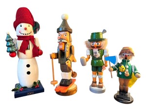 lot 105 image: D - Set of 4 Vintage Nut Crackers including German Erzgebirge