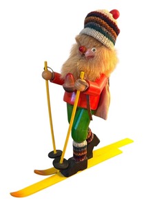 lot 106 image: D - Vintage German Smoker Figurine Skier 10 Inch