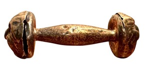 lot 127 image: D - Antique Sterling Silver Baby Rattle with Face Design