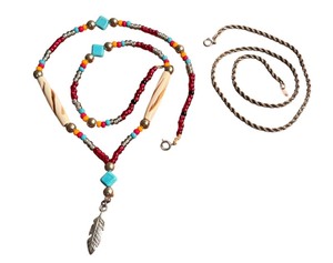 lot 129 image: D - Sterling Chain and Southwest Style Beaded Necklace Set
