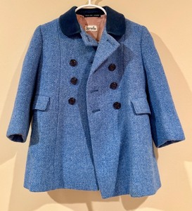 lot 139 image: LL - Vintage Jonelle Harris Tweed Juvenile Blue Wool Peacoat
