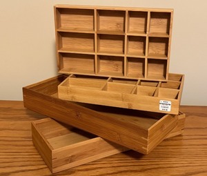 lot 149 image: LL - Set of 4 Bamboo Organizers