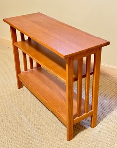 lot 164 image: LLO - Mission Style 3-Tier Wooden Bookshelf