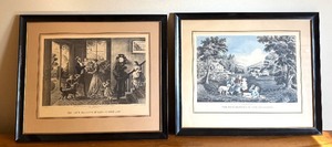 lot 212 image: LL - Set of 2 Framed Currier & Ives Prints The Four Seasons of Life - Middle Age & Childhood