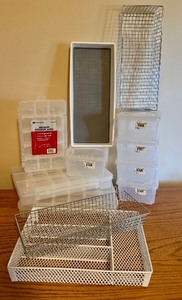 lot 214 image: LLO - Collection of Storage Cases and Wire Baskets for Organization