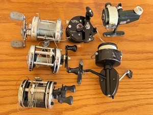 lot 225 image: LLO - Collection of 5 Fishing Reels Including Ambassadeur, Lews Speed Spool, and Mitchell 300
