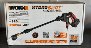 lot 235 image: G - Worx Hydroshot 20V Max Lithium Cordless Portable Power Cleaner