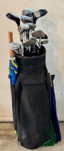 lot 242 image: G - Golf Club Set with Bag and Umbrella - Mixed Brands