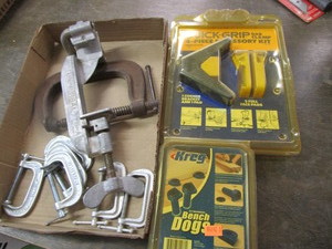 lot 63 image: Clamps, Bench Dogs, Kit
