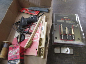 lot 77 image: Step Bit Set, Brushes, Soldering