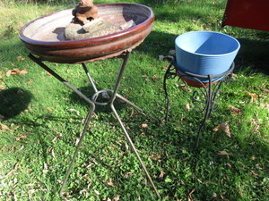 lot 167 image: Planter, Stand, Bird Bath