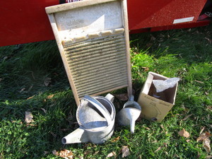 lot 178 image: Washboard, Water Cans, Wasp Catcher