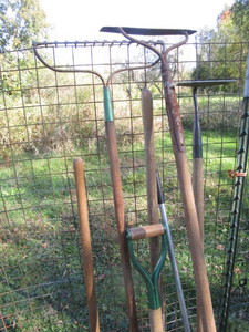 lot 181 image: Rakes, Forks, Spade