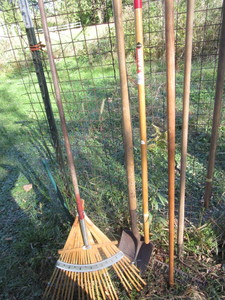 lot 183 image: Rakes, Hoes