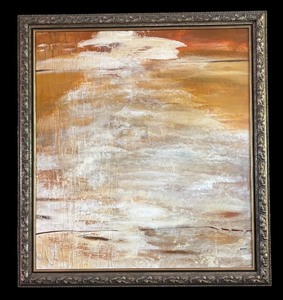 lot 5 image: LR - Large Original Abstract Painting by James in Ornate Frame