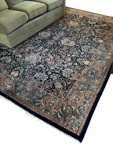 lot 25 image: LR - Vintage Persian-Style Area Rug with Floral Pattern