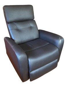 lot 55R image: LR - Abbyson Gray Faux Leather Reclining Chair