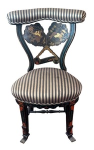 lot 62R image: LR - Antique French Prie Dieu Prayer Chair