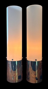lot 68R image: LR - Pair of Vintage Contemporary Dimmable Tube Lamps