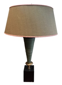 lot 91R image: LR - Vintage Mid Century Spiral Cone Rembradt Table Lamp