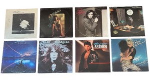 lot 94R image: LR - Collection of 8 Classic Rock Record Albums including Robert Plant, Eddie Money, Rod Stewart and More