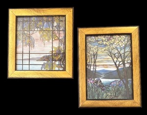 lot 96R image: LR - Set of 2 Framed Landscape Art Prints with Gold Frames