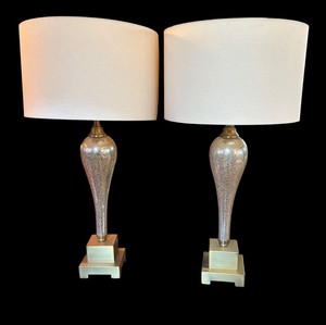 lot 102R image: LR - Pair of Possini Euro Design Gigi Modern Table Lamps