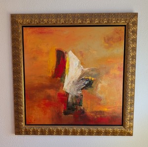 lot 31 image: UL - Framed Abstract Oil Painting with Bold Colors by Pedros Martin