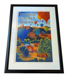 lot 34 image: ML - Framed 1997 Albuquerque International Balloon Fiesta Poster by Lynne Windsor