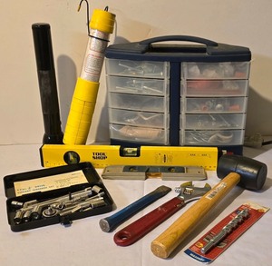 lot 269K image: LL - Hand Tools and Accessories Lot with Multi Drawer Storage Cabinet