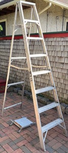 lot 180N image: 8-Foot Capir Commercial Stepladder with Little Giant Work Platform