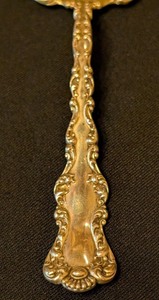 lot 71K image: ML - Vintage Sterling Silver Ornate Pierced Serving Spoon
