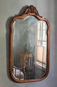 lot 76 image: ML - Antique Wall Mirror with Carved Wood Frame