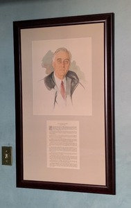 lot 77 image: ML - Framed Print - The Unfinished Portrait of Franklin D. Roosevelt with Historical Description