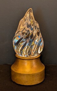 lot 117 image: ML - Vintage Torch of Strength Style Crystal Sculpture with Gold Painted Base