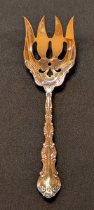 lot 133A image: ML - Antique Sterling Silver Ornate Cold Meat Fork