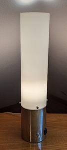 lot 207 image: UL - 24 Inch Vintage Style Cylinder Table Lamp with Chrome Base