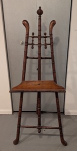 lot 221 image: LL - Antique Wooden Bamboo-Style Easel Stand
