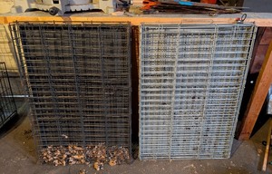 lot 249 image: G - Pair of Large Metal Dog Crates