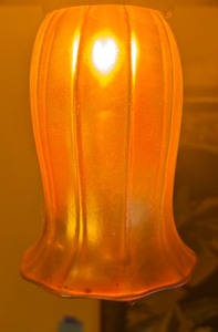 lot 14B image: DR - Set of 2 Quoizel Style Iridescent Glass Lamp Shades