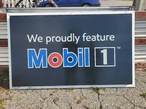 Awesome Large Metal Frame/Hard Plastic Mobil Oil Sign