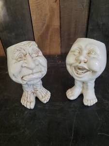 2 Fun Whimsical Planters Such Fun Conversation Pieces