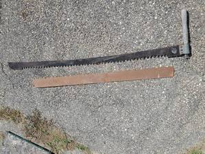 lot 11 image: 2 Large Hand Saws one with Handles