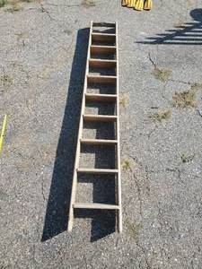 lot 12 image: Beautiful Large Solid Condition Sliding Library Ladder
