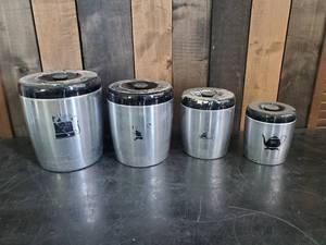 lot 30 image: Fun Mid Century Modern Kitchen Canister Set