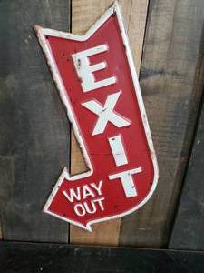 lot 56 image: Metal Embossed EXIT Sign